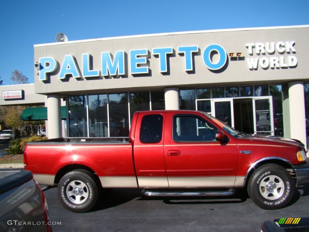 2002 F150 XLT SuperCab - Toreador Red Metallic / Medium Parchment photo #1