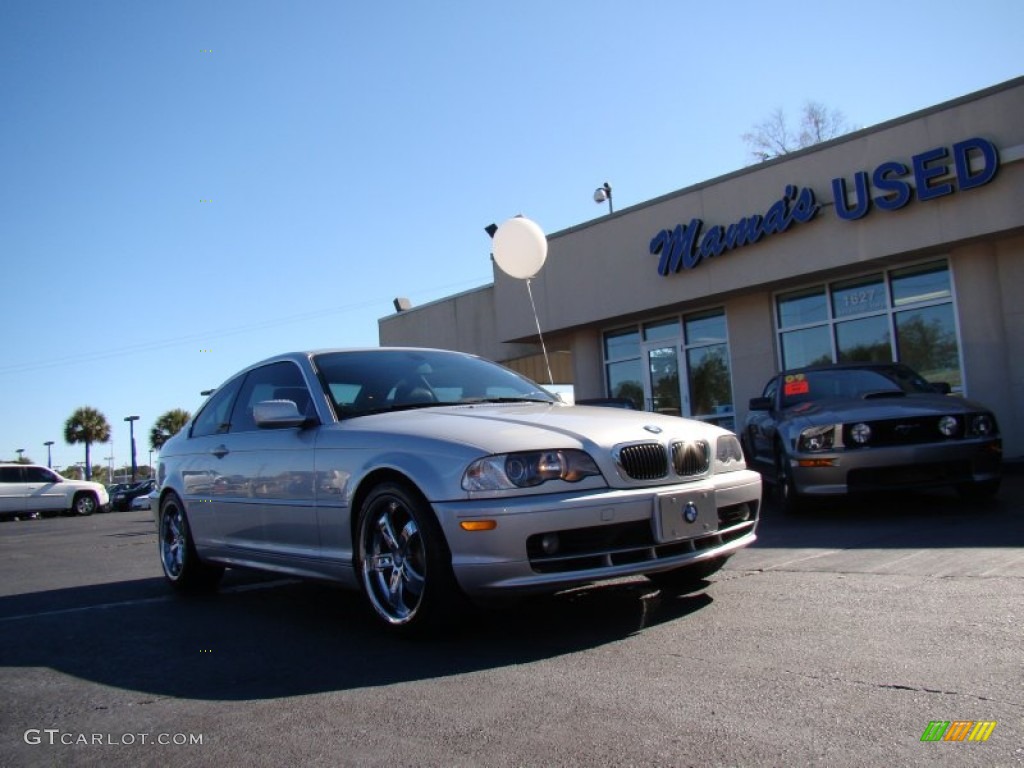 2000 3 Series 328i Coupe - Titanium Silver Metallic / Black photo #3