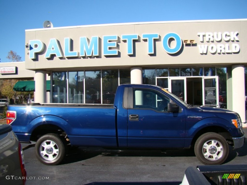 2009 F150 XLT Regular Cab - Dark Blue Pearl Metallic / Stone/Medium Stone photo #1