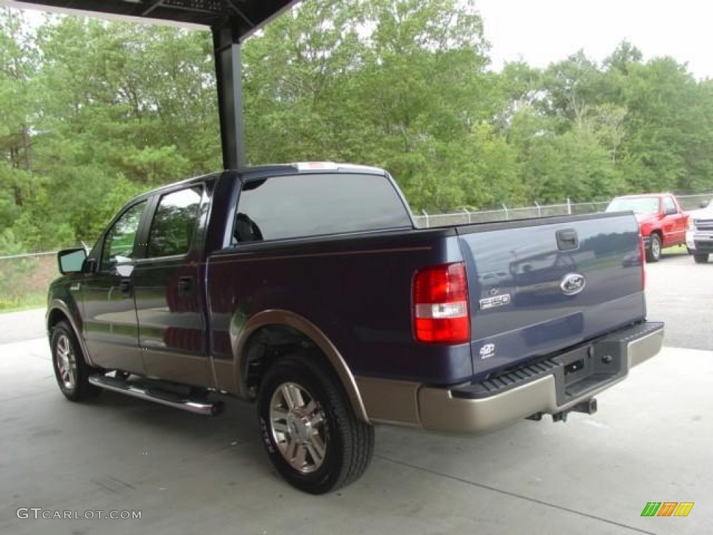 2006 F150 Lariat SuperCrew - Medium Wedgewood Blue Metallic / Tan photo #4