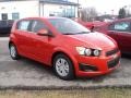 Inferno Orange Metallic 2012 Chevrolet Sonic LT Hatch Exterior