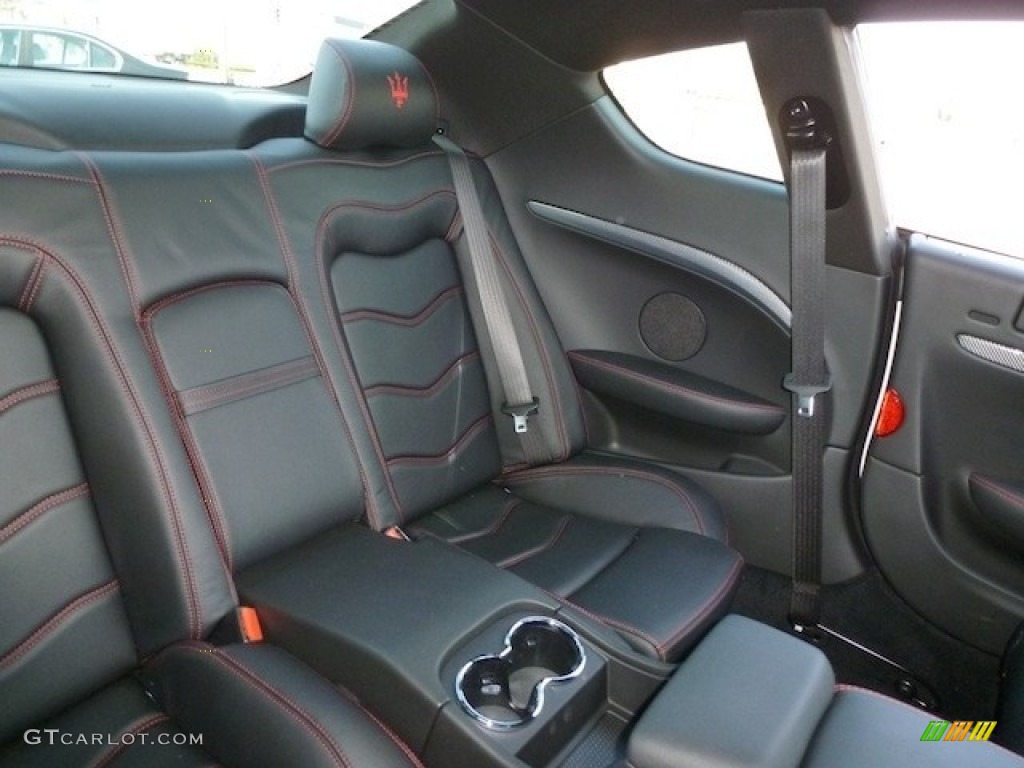 2012 Maserati GranTurismo S Automatic Rear Seat in Black w/Red Stitching Photo #56968301
