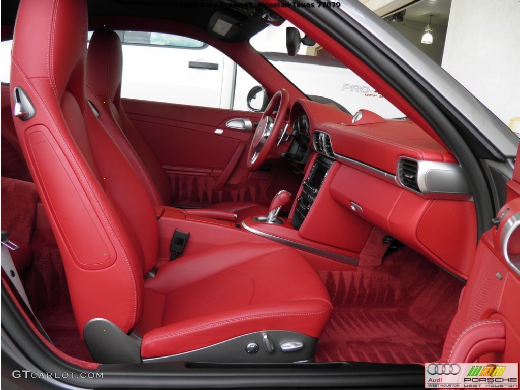 2011 911 Turbo S Coupe - Meteor Grey Metallic / Carrera Red photo #23