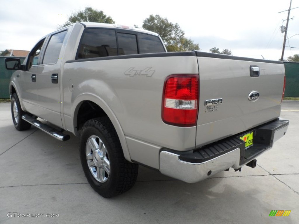 2006 F150 Lariat SuperCrew 4x4 - Smokestone Metallic / Tan photo #5