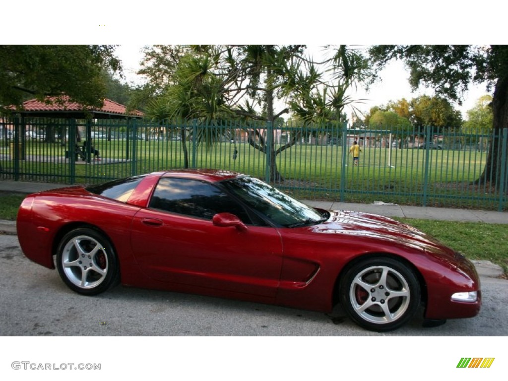 2000 Corvette Coupe - Magnetic Red Metallic / Black photo #10