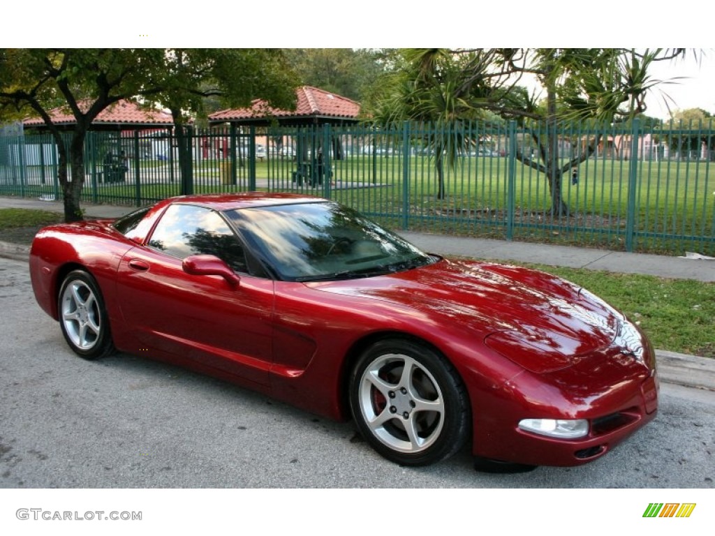 2000 Corvette Coupe - Magnetic Red Metallic / Black photo #11