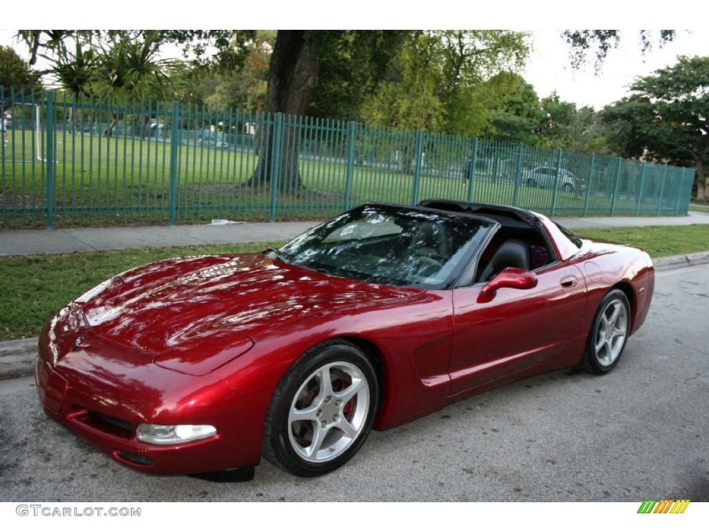 2000 Corvette Coupe - Magnetic Red Metallic / Black photo #22