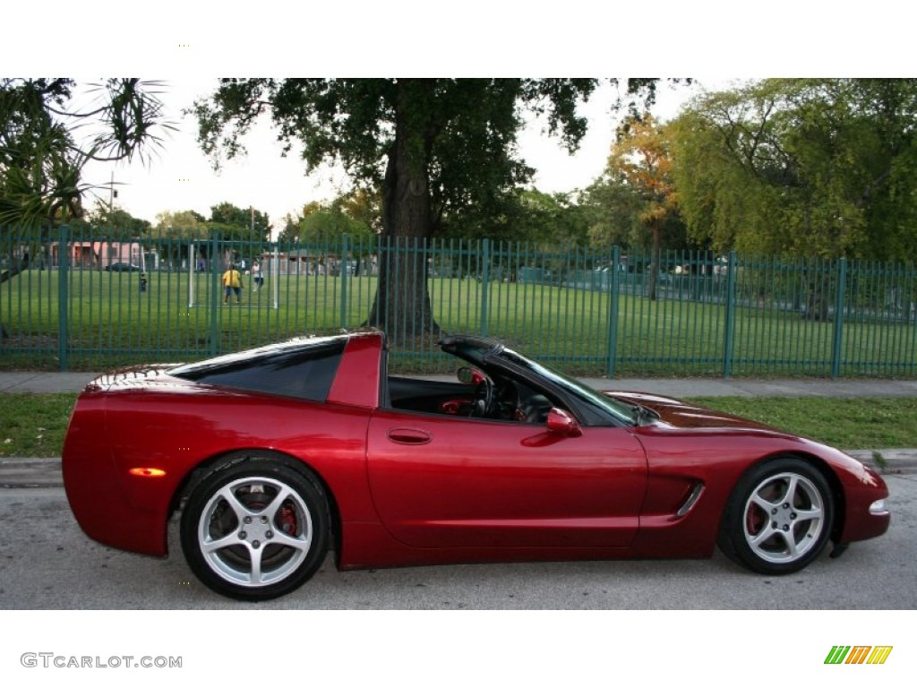 2000 Corvette Coupe - Magnetic Red Metallic / Black photo #26