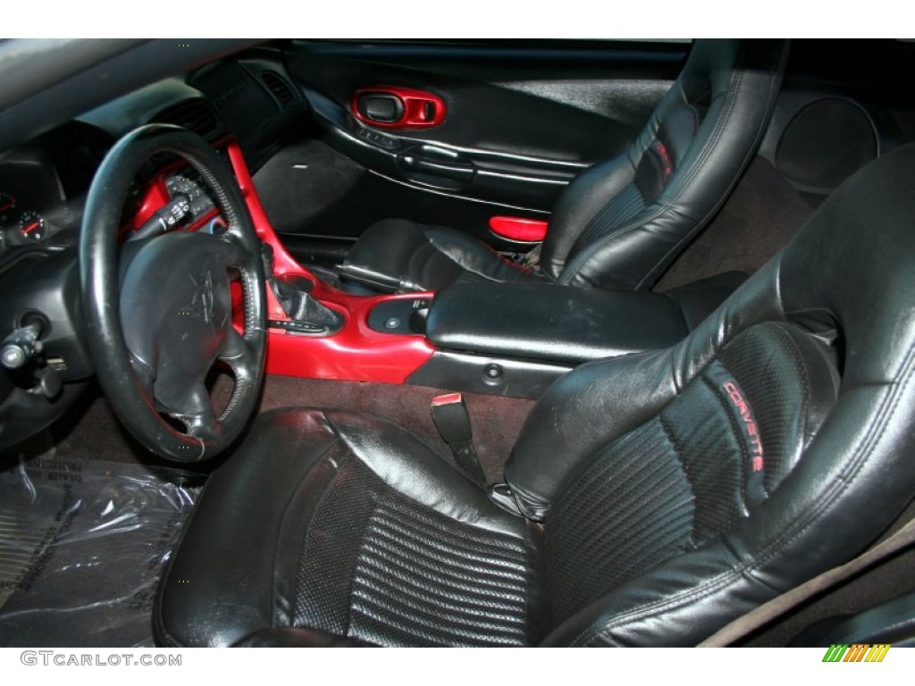 2000 Corvette Coupe - Magnetic Red Metallic / Black photo #43