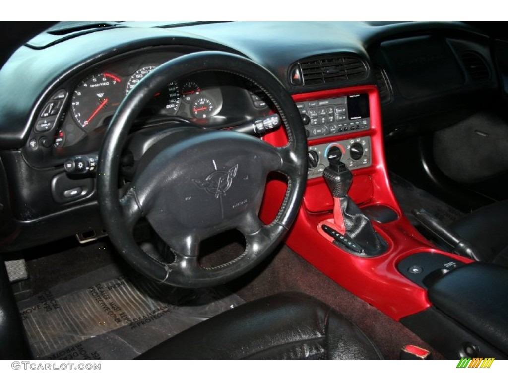 2000 Corvette Coupe - Magnetic Red Metallic / Black photo #45