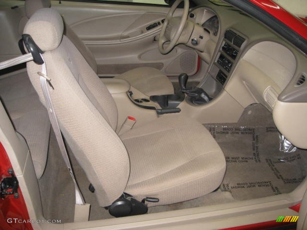 1999 Mustang V6 Convertible - Laser Red Metallic / Medium Parchment photo #9