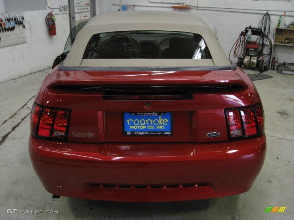 1999 Mustang V6 Convertible - Laser Red Metallic / Medium Parchment photo #10