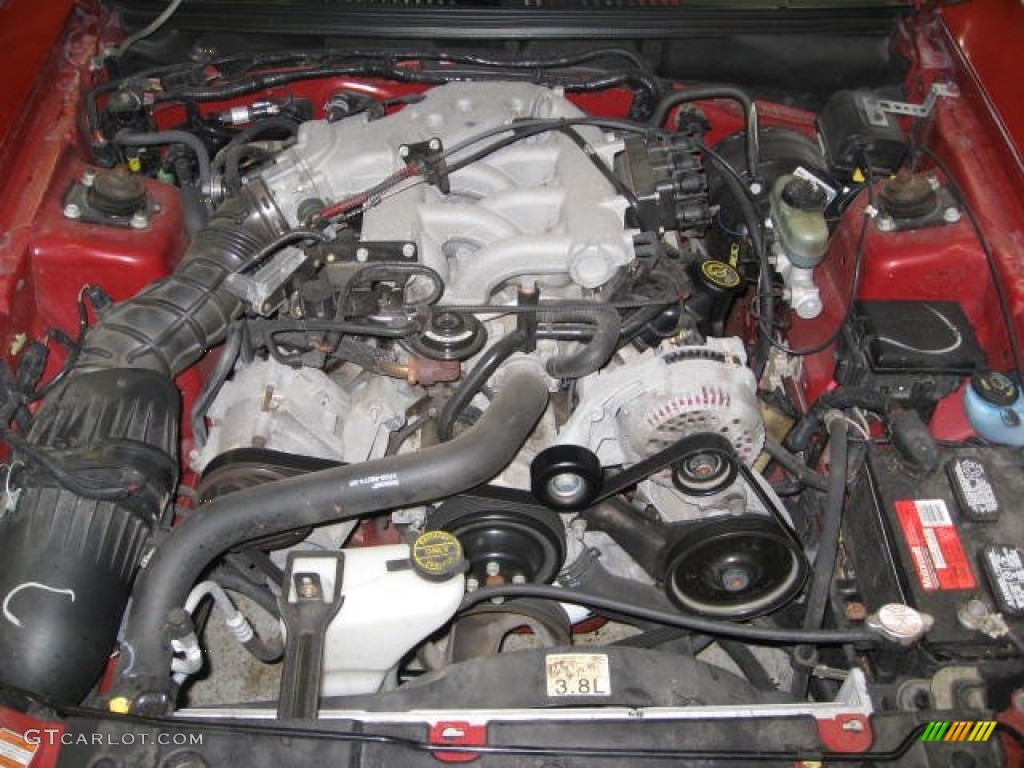 1999 Mustang V6 Convertible - Laser Red Metallic / Medium Parchment photo #20