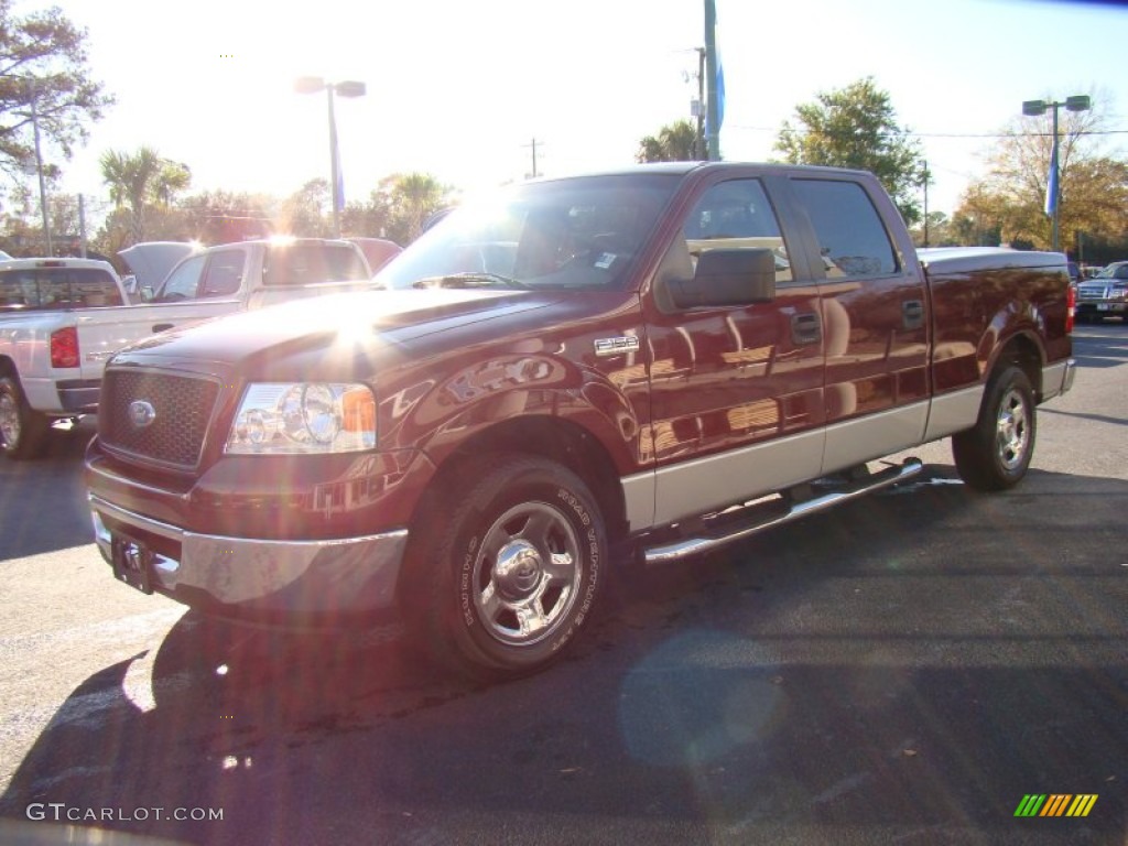 2006 F150 XLT SuperCrew - Dark Toreador Red Metallic / Medium/Dark Flint photo #4