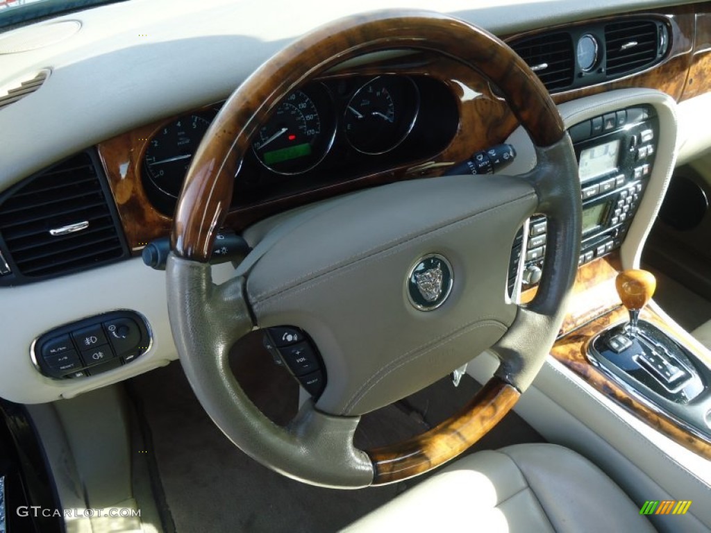 2004 Jaguar XJ XJ8 Sand Steering Wheel Photo #56986157