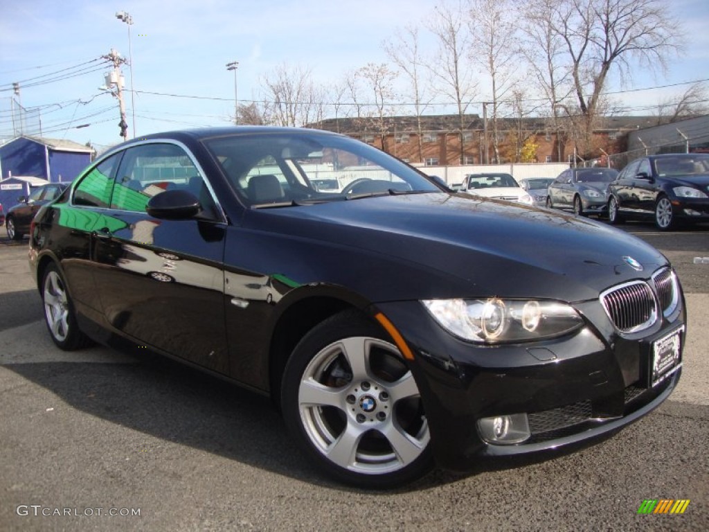 2008 3 Series 328xi Coupe - Jet Black / Black photo #2