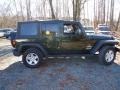 2010 Natural Green Pearl Jeep Wrangler Unlimited Sport 4x4  photo #8