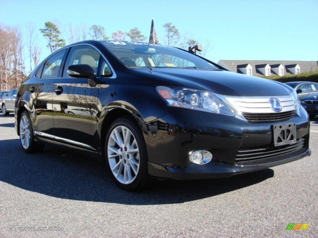 2010 HS 250h Hybrid Premium - Obsidian Black / Parchment photo #1