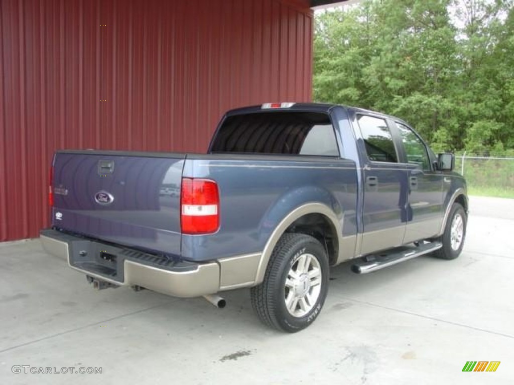 2006 F150 Lariat SuperCrew - Medium Wedgewood Blue Metallic / Tan photo #3