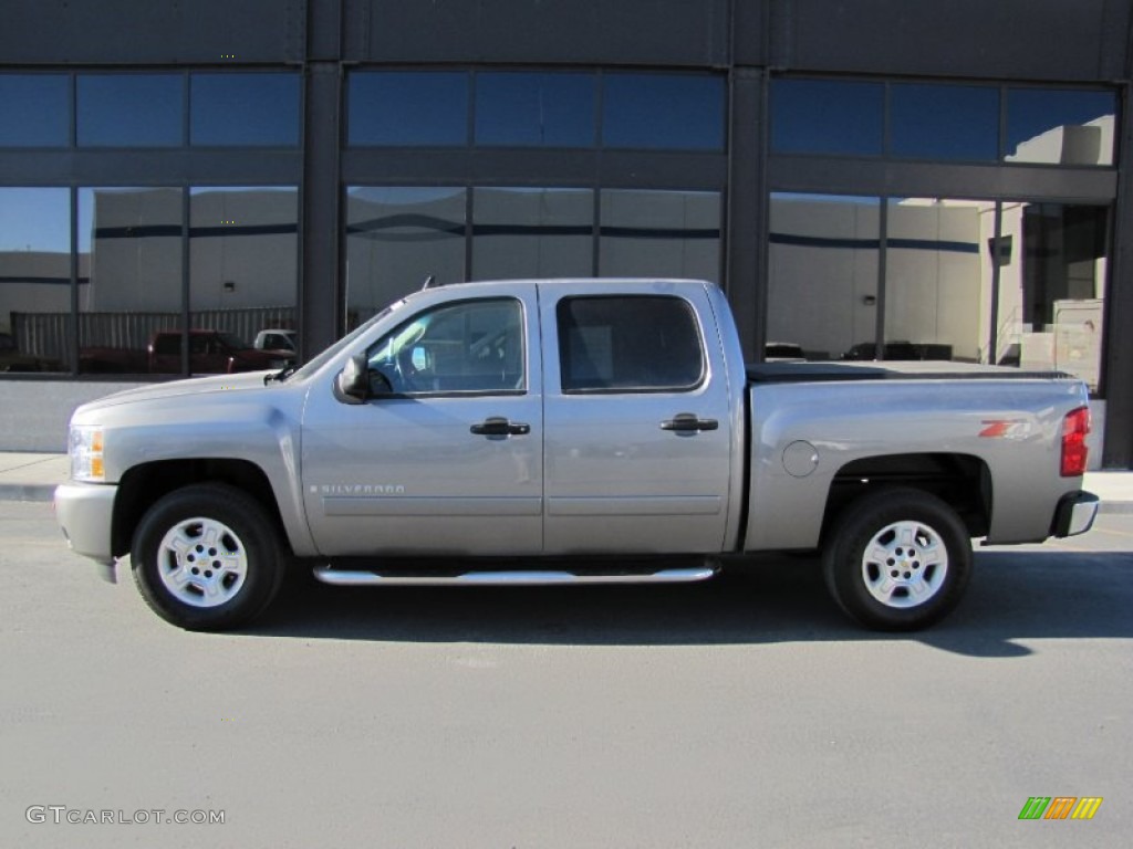 2007 Silverado 1500 LT Z71 Crew Cab 4x4 - Graystone Metallic / Ebony Black photo #2