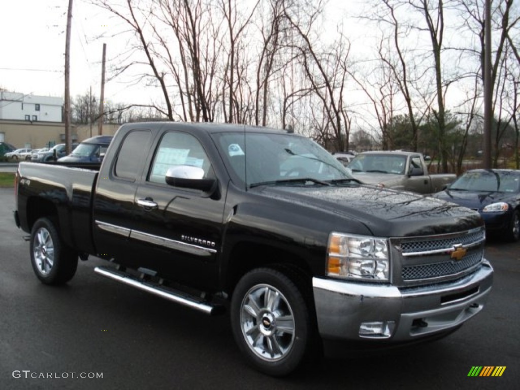 Black 2012 Chevrolet Silverado 1500 LT Extended Cab 4x4 Exterior Photo #57005264