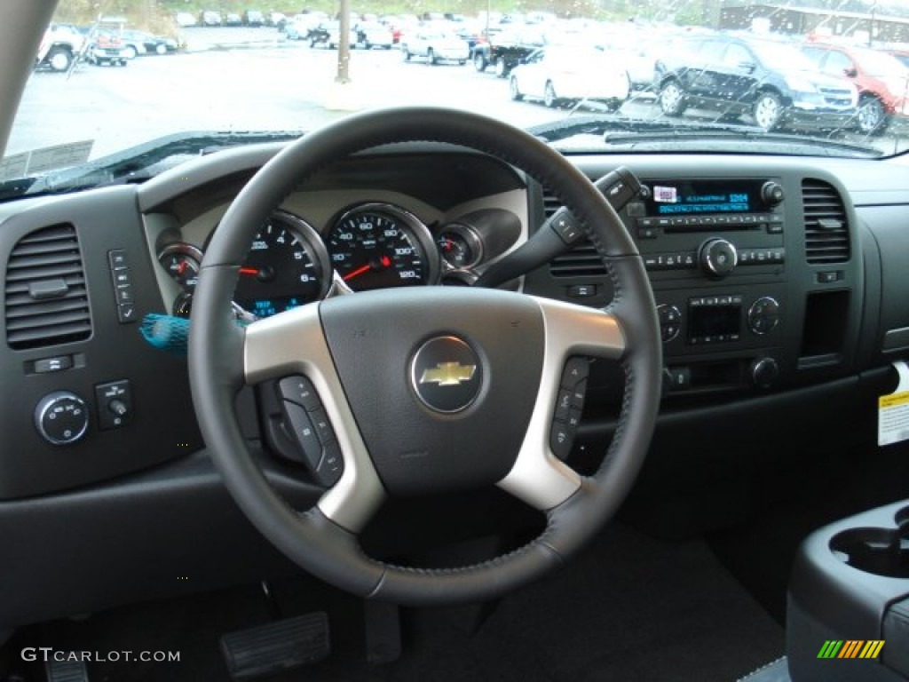 2012 Chevrolet Silverado 1500 LT Extended Cab 4x4 Ebony Steering Wheel Photo #57005330