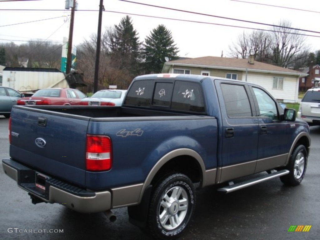 2004 F150 Lariat SuperCrew 4x4 - Medium Wedgewood Blue Metallic / Tan photo #6