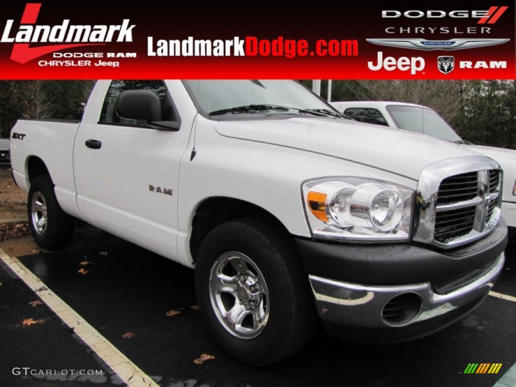 2008 Ram 1500 SXT Regular Cab - Bright White / Medium Slate Gray photo #1