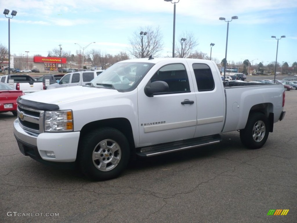 2008 Silverado 1500 LT Extended Cab 4x4 - Summit White / Ebony photo #2