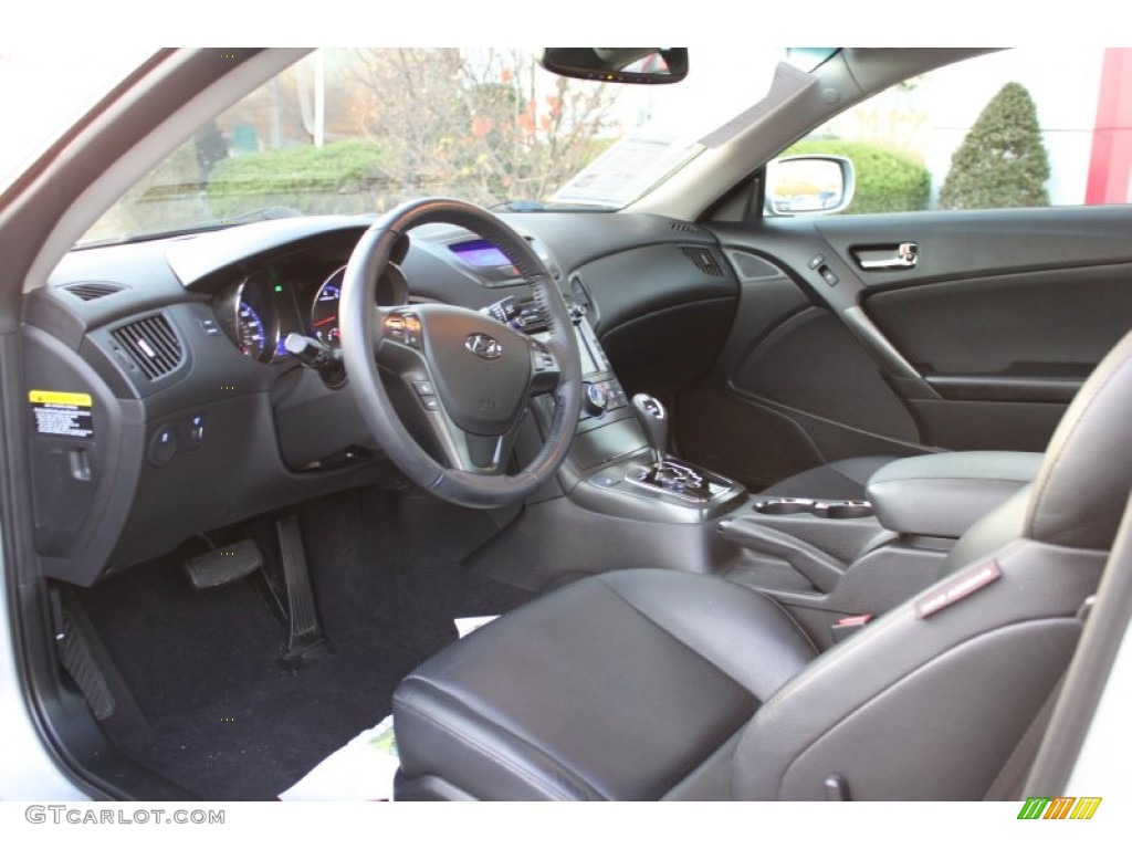 Black Leather Interior 2011 Hyundai Genesis Coupe 3.8 Grand Touring Photo #57015614