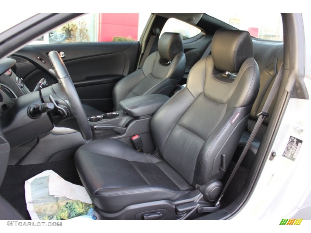 Black Leather Interior 2011 Hyundai Genesis Coupe 3.8 Grand Touring Photo #57015687