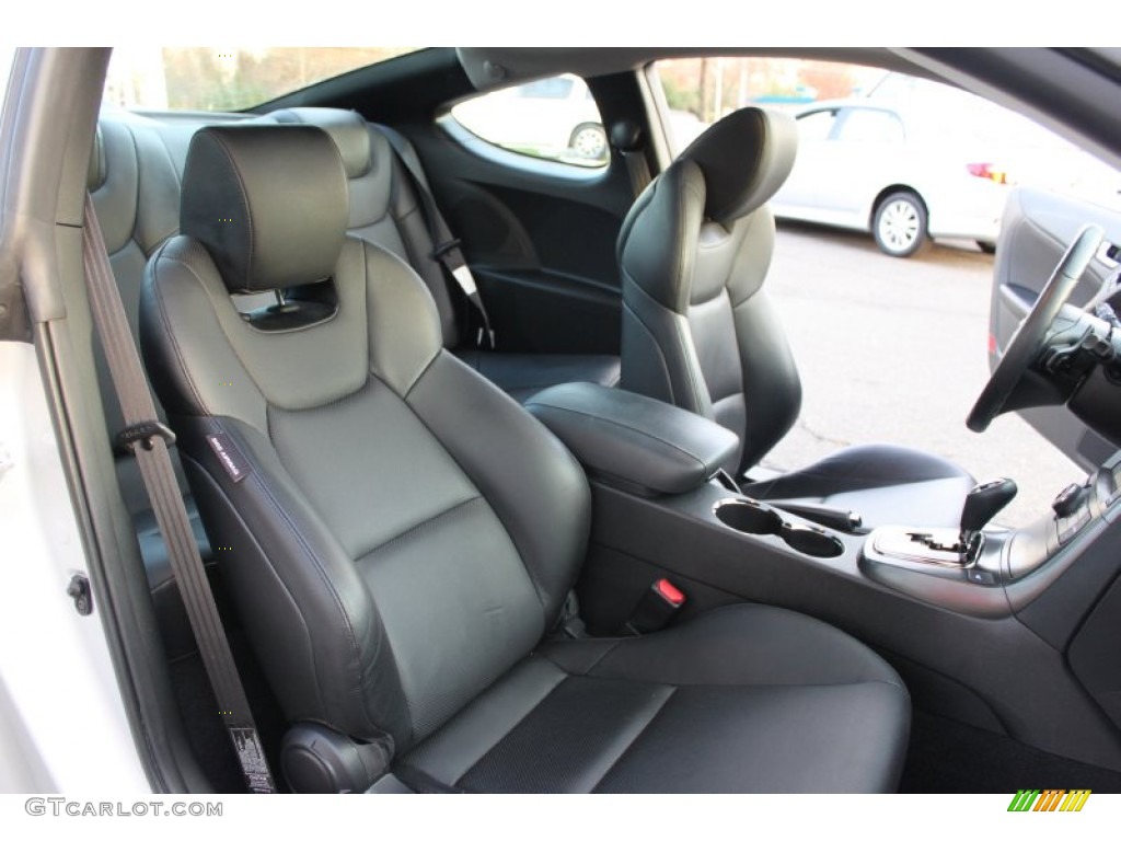 Black Leather Interior 2011 Hyundai Genesis Coupe 3.8 Grand Touring Photo #57015725