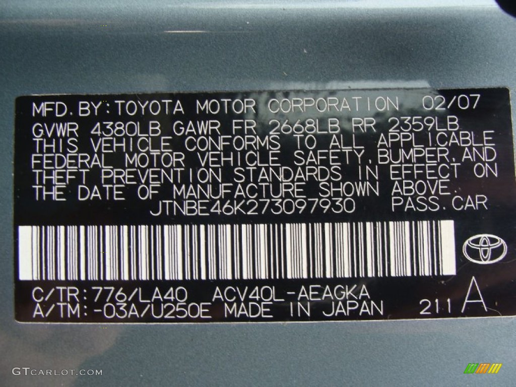 2007 Camry XLE - Aloe Green Metallic / Bisque photo #30