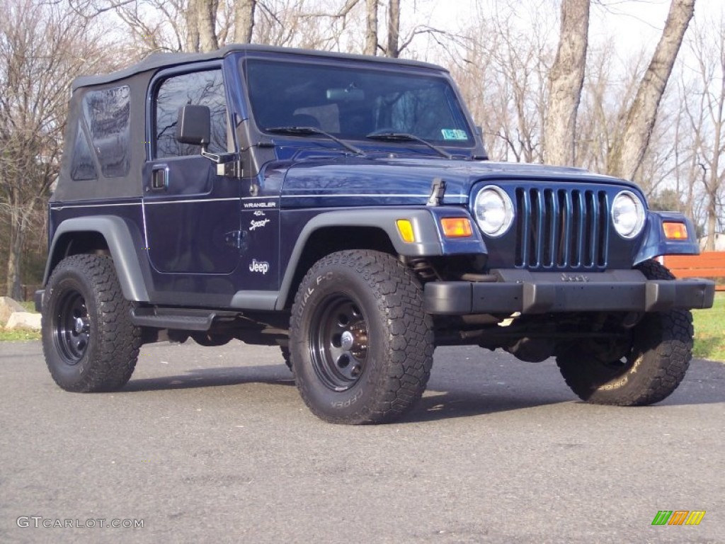 2000 Wrangler Sport 4x4 - Patriot Blue Pearl / Agate photo #2