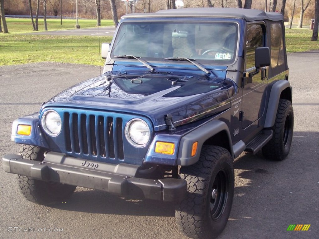 2000 Wrangler Sport 4x4 - Patriot Blue Pearl / Agate photo #8
