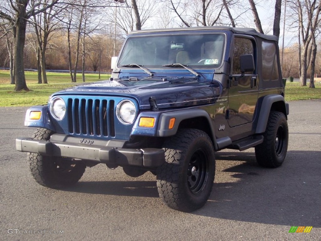 2000 Wrangler Sport 4x4 - Patriot Blue Pearl / Agate photo #9