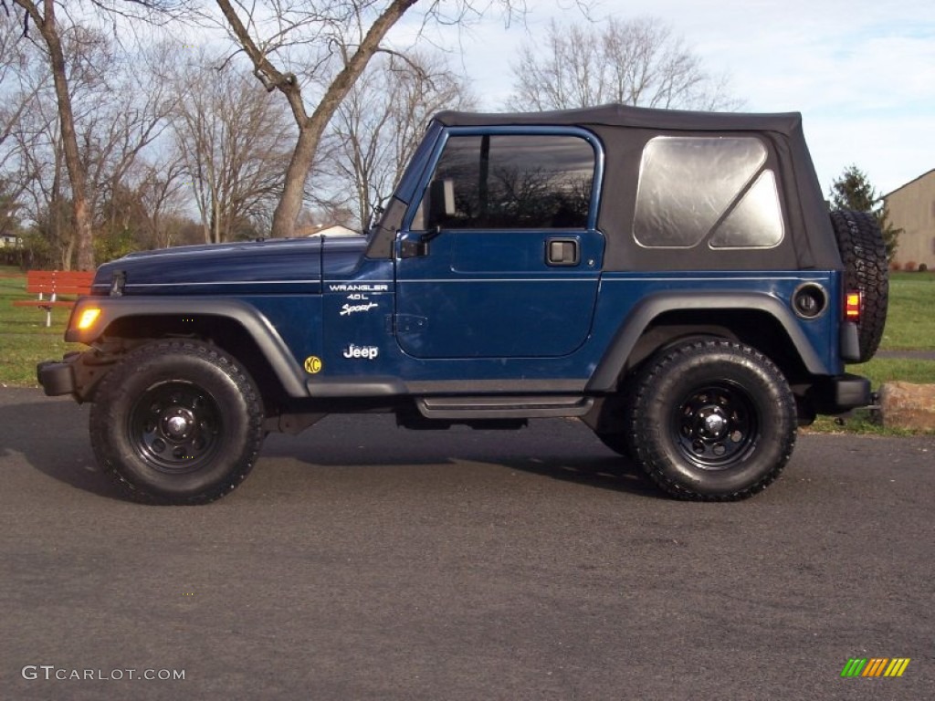 2000 Wrangler Sport 4x4 - Patriot Blue Pearl / Agate photo #13