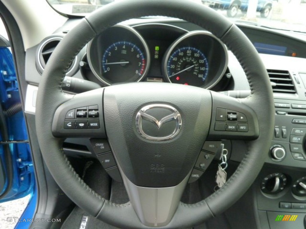 2012 Mazda MAZDA3 i Touring 4 Door Black Steering Wheel Photo #57018176