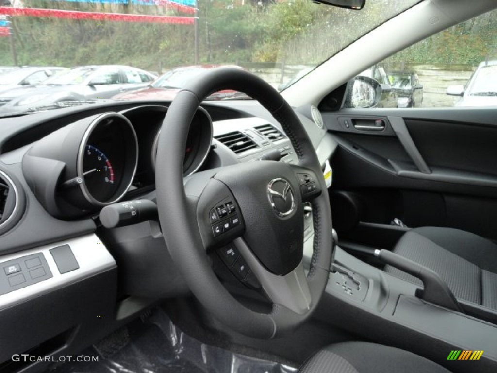 2012 Mazda MAZDA3 i Touring 4 Door Black Steering Wheel Photo #57018347
