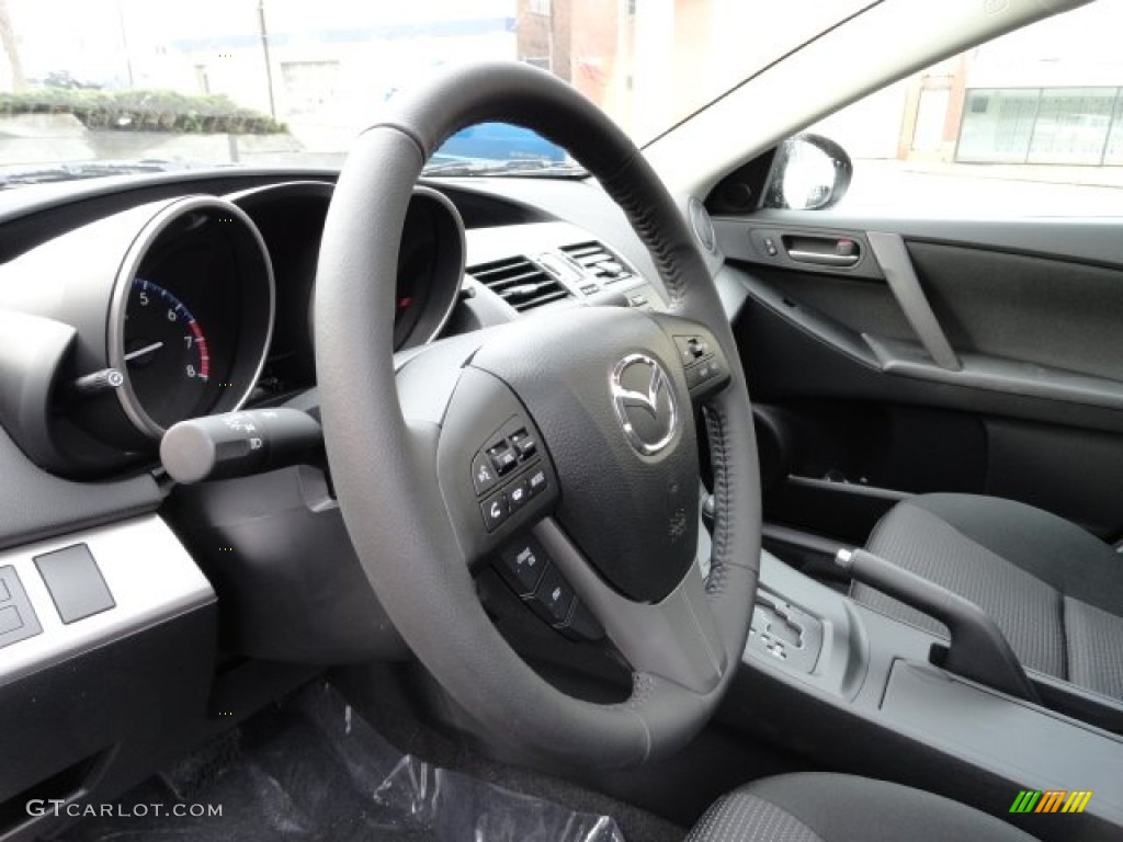 2012 Mazda MAZDA3 i Touring 4 Door Black Steering Wheel Photo #57018524