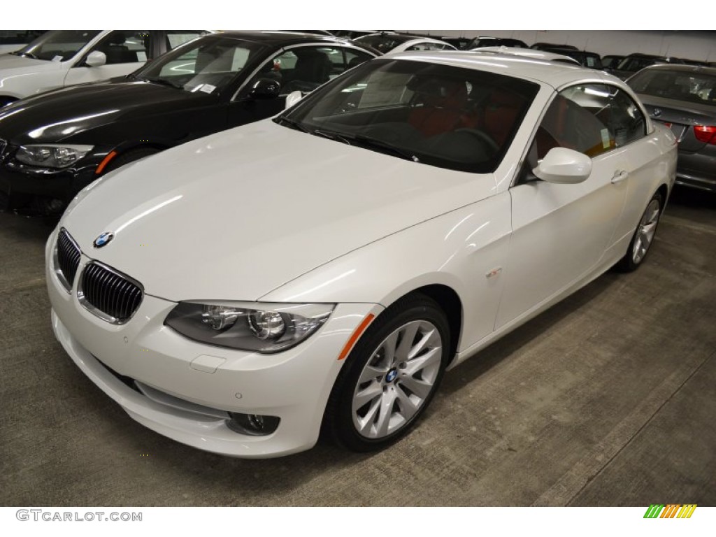 2012 3 Series 328i Convertible - Mineral White Metallic / Coral Red/Black photo #9