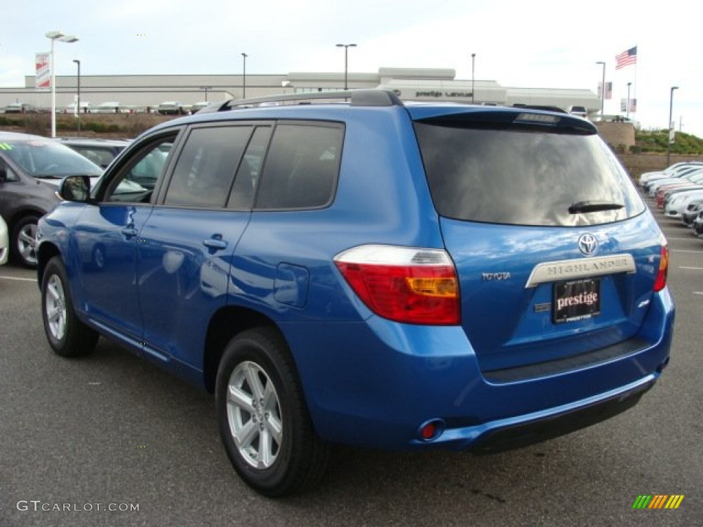 2009 Highlander V6 4WD - Blue Streak Metallic / Ash photo #4