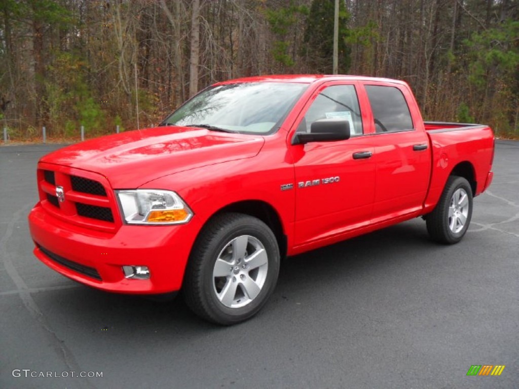 2012 Ram 1500 Express Crew Cab 4x4 - Flame Red / Dark Slate Gray/Medium Graystone photo #1