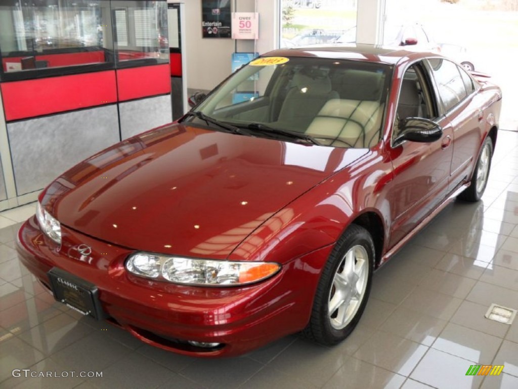 2003 Alero GL Sedan - Ruby Red Metallic / Pewter photo #1
