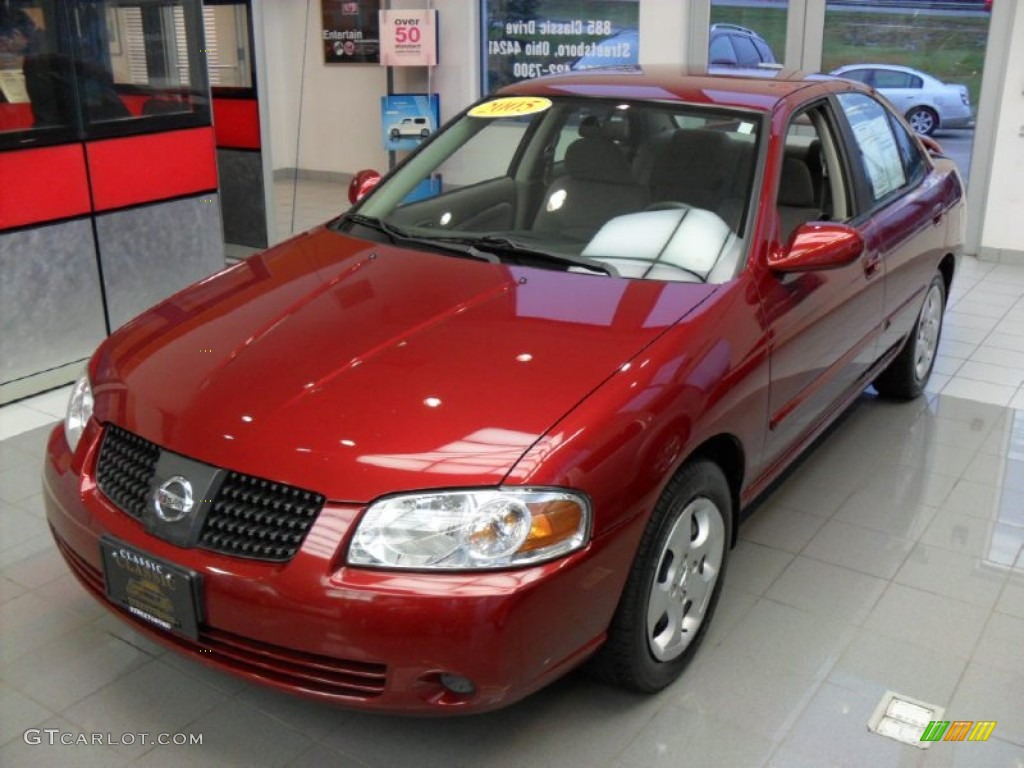 2005 Sentra 1.8 S - Inferno Red / Charcoal photo #1