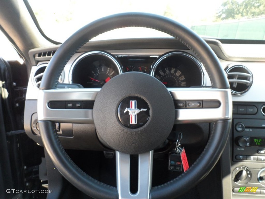 2007 Ford Mustang GT Premium Coupe Dark Charcoal Steering Wheel Photo #57028151