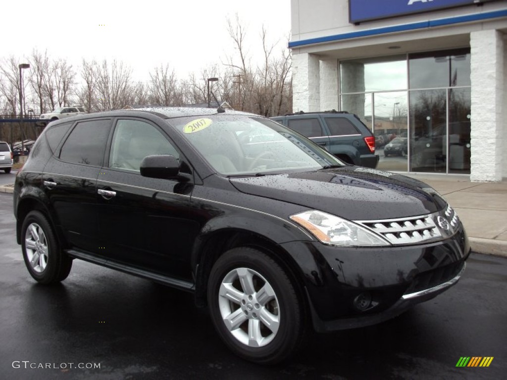 2007 Murano S AWD - Super Black / Cafe Latte photo #21