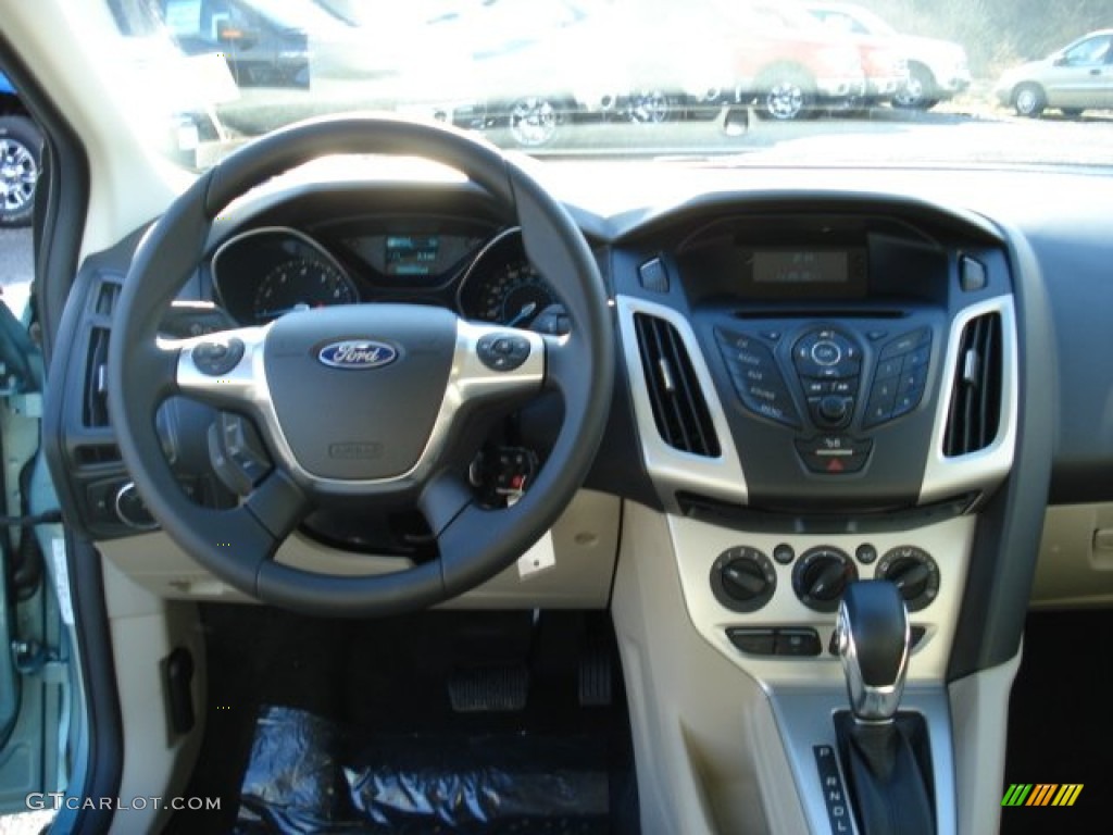 2012 Focus SE Sedan - Frosted Glass Metallic / Stone photo #10