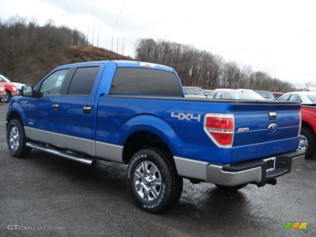 2012 F150 XLT SuperCrew 4x4 - Blue Flame Metallic / Steel Gray photo #6