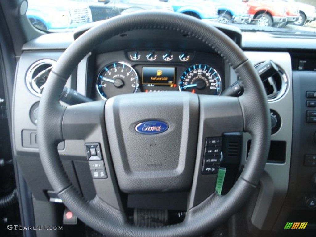 2012 Ford F150 XLT SuperCab 4x4 Steel Gray Steering Wheel Photo #57039188